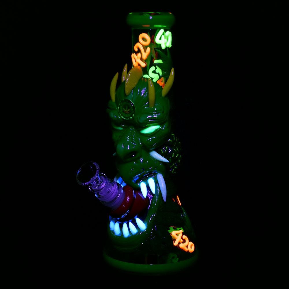 Pulsar 420 Dragon Glow in Dark Beaker Bong - Glasss Station
