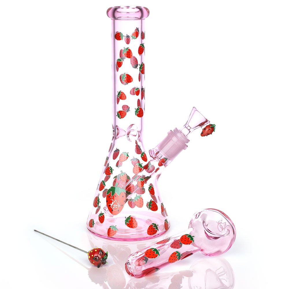 Pulsar Fruit Series Strawberry Cough Bong Set - Glasss Station