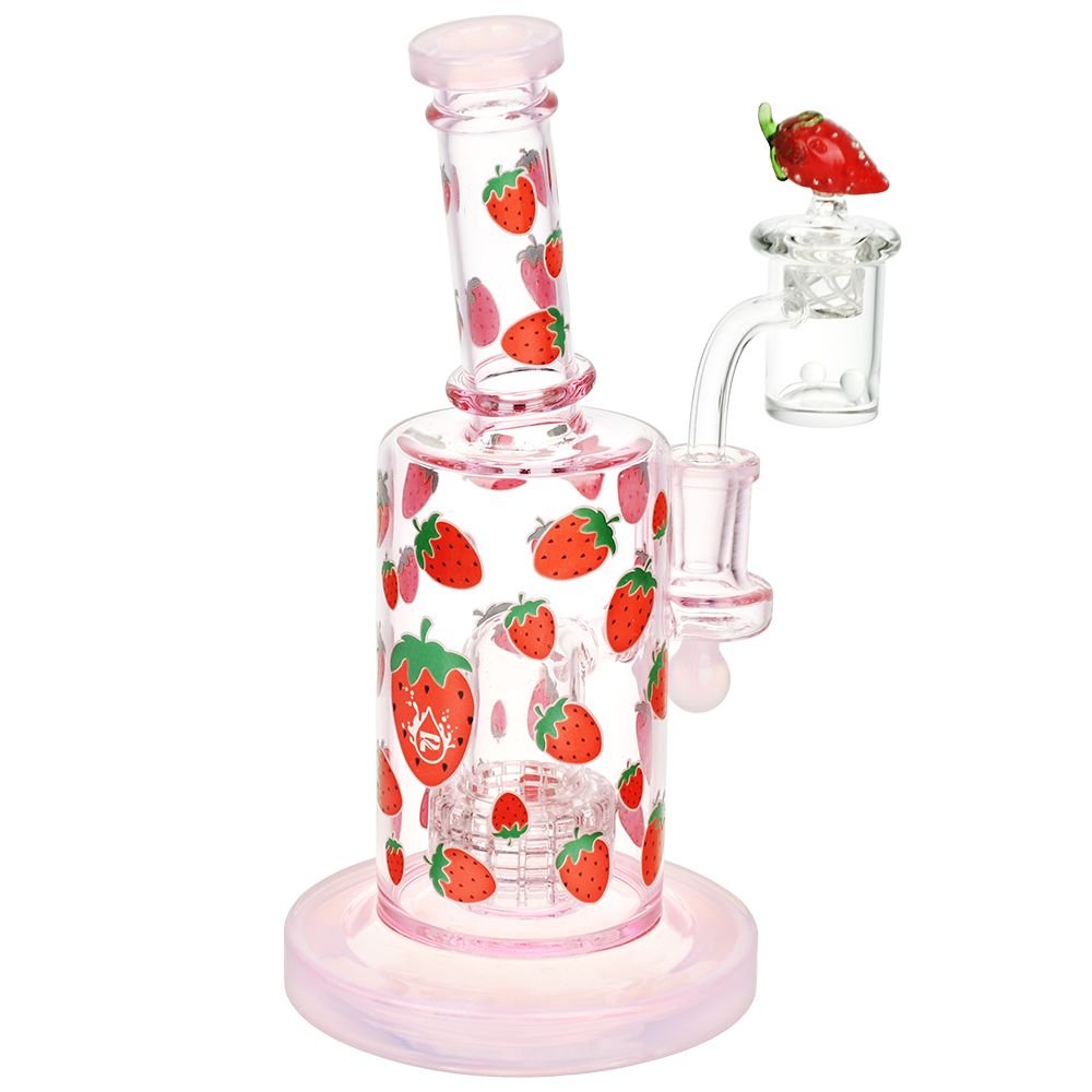 Pulsar Fruit Series Strawberry Cough Glow In The Dark Dab Rig Kit - Glasss Station