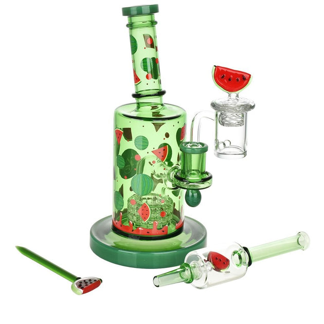 Pulsar Fruit Series Watermelon Zkittles Glow In The Dark Dab Rig Kit - Glasss Station