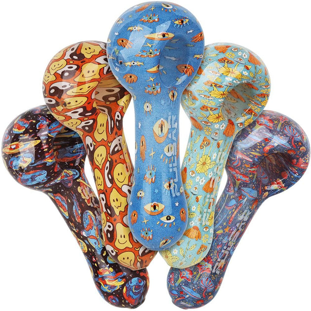 Pulsar Inside Print Glass Spoon Pipe - Glasss Station