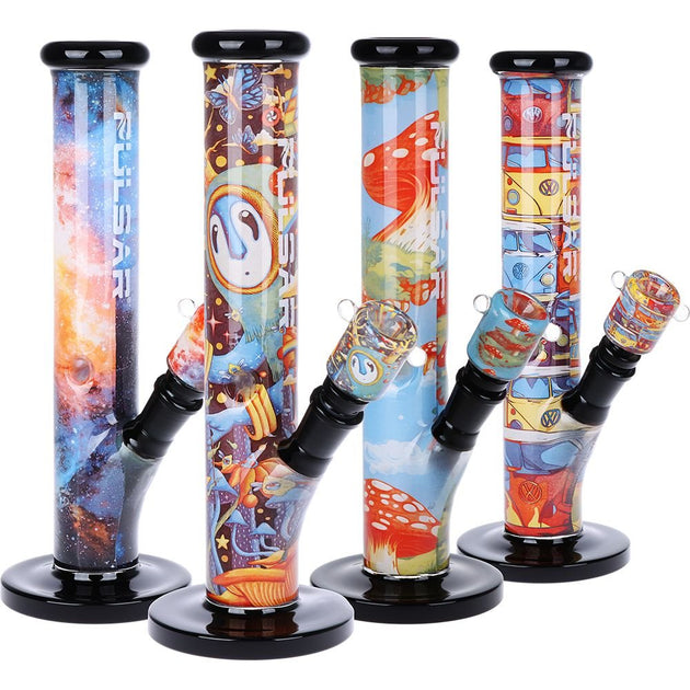 Pulsar Inside Print Straight Tube Water Pipe - Glasss Station