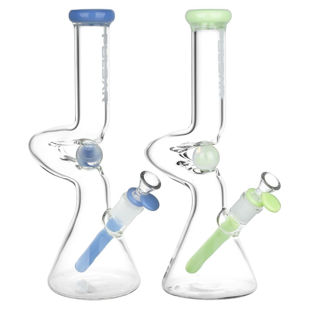 Pulsar Kinked Marble Glass Beaker Bong - Glasss Station