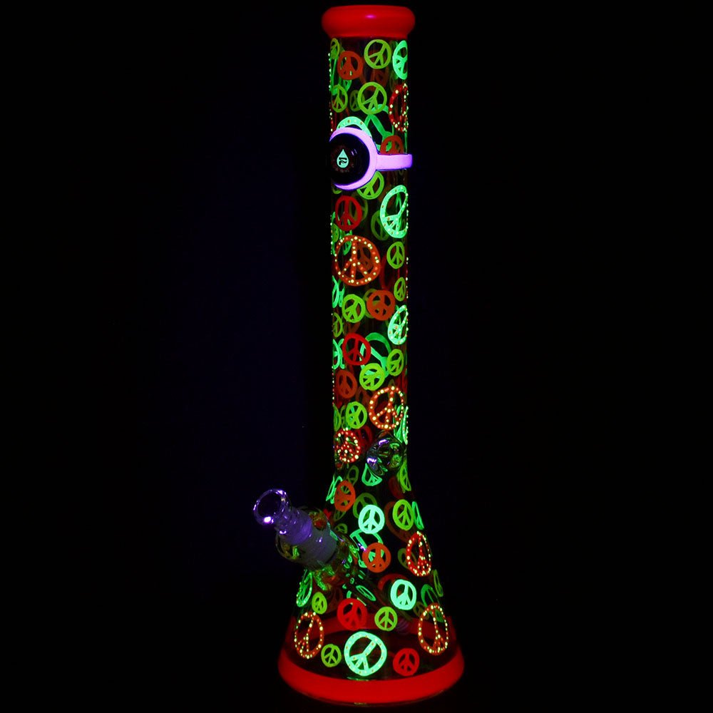 Pulsar Peacekeeper Glow In The Dark Beaker Water Pipe - Glasss Station