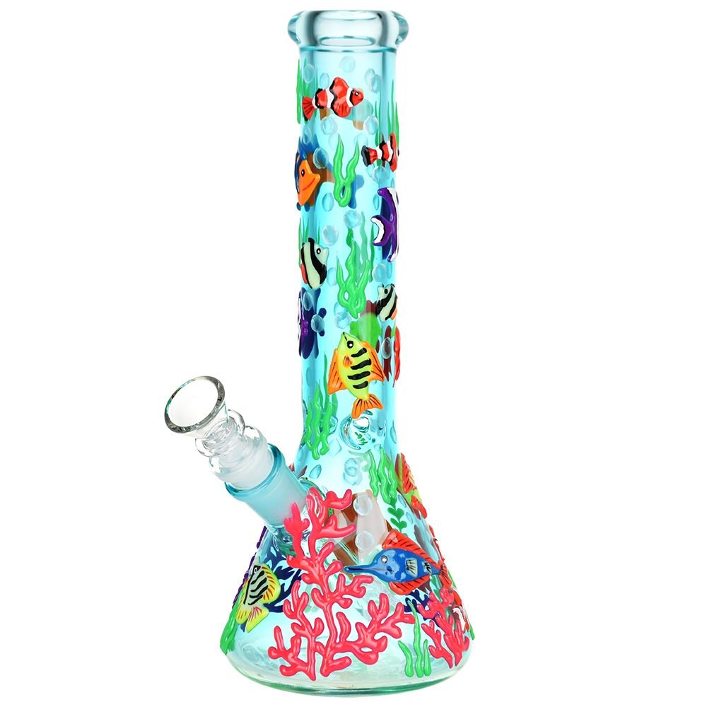 Pulsar Reef Riot Glow In The Dark Beaker Bong - Glasss Station