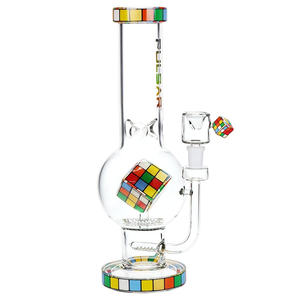 Pulsar Rubik's Cube Perc Bubble Base Bong - Glasss Station