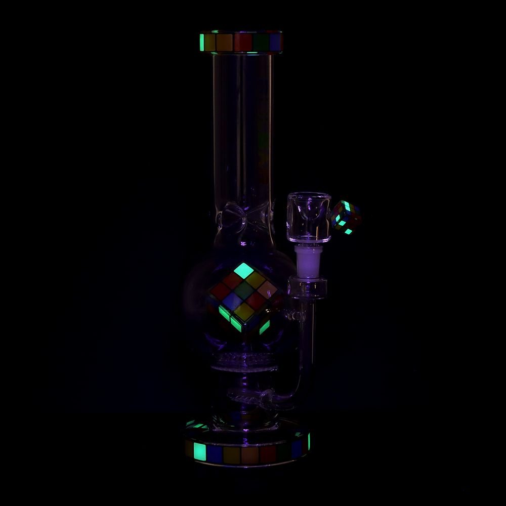 Pulsar Rubik's Cube Perc Bubble Base Bong - Glasss Station