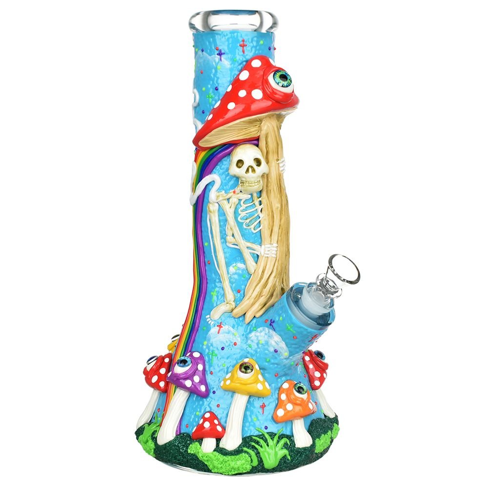 Pulsar Sneaky Skeleton And Watchful Fungi Glow In Dark Beaker Bong - Glasss Station
