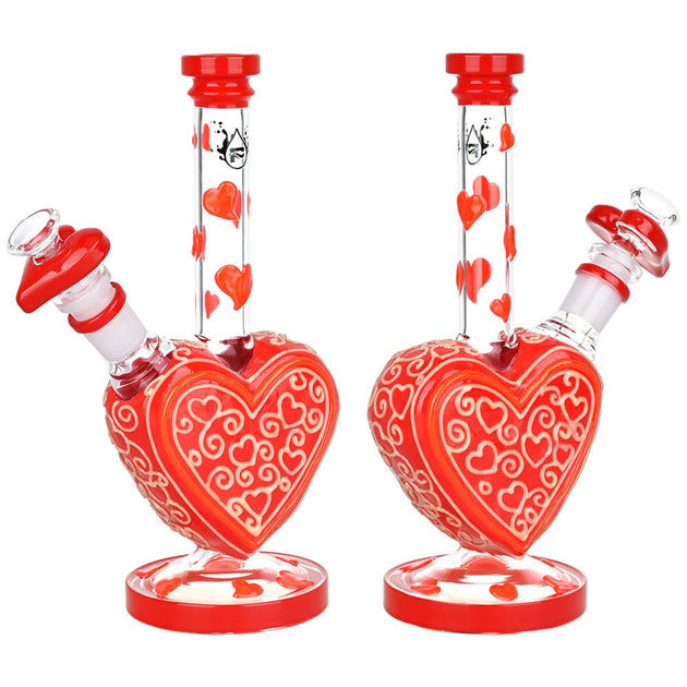Pulsar Victorian Valentines Day Glow in the Dark Water Pipe - Glasss Station