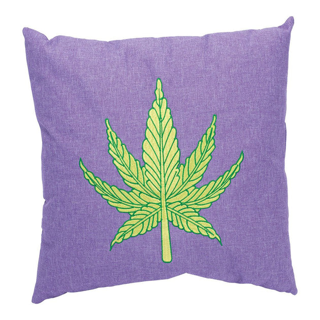 Purple Plush Leaf Pillow - Glasss Station
