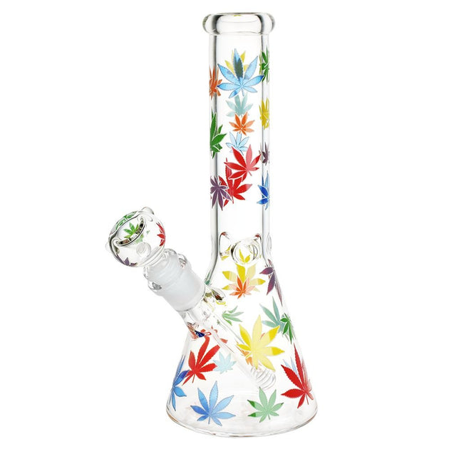 Rainbow Pride Leaf Beaker Water Pipe - Glasss Station
