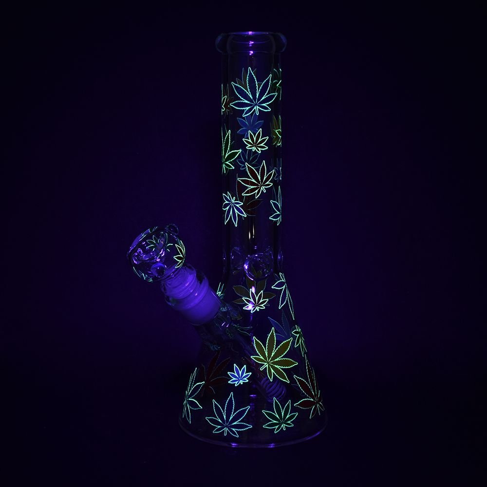Rainbow Pride Leaf Beaker Water Pipe - Glasss Station