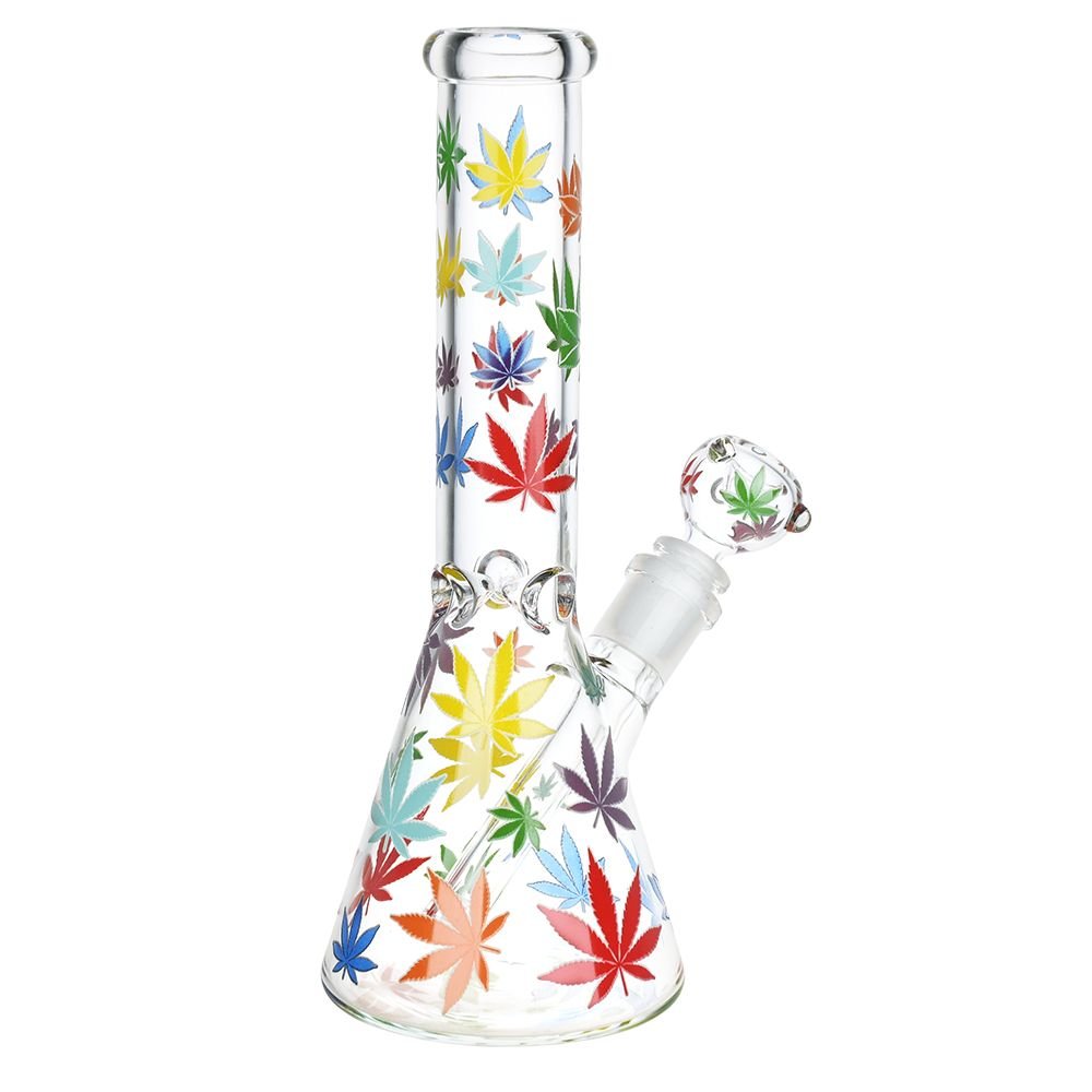 Rainbow Pride Leaf Beaker Water Pipe - Glasss Station