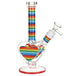 Rainbow Striped Heart Glass Water Pipe - Glasss Station