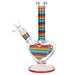 Rainbow Striped Heart Glass Water Pipe - Glasss Station