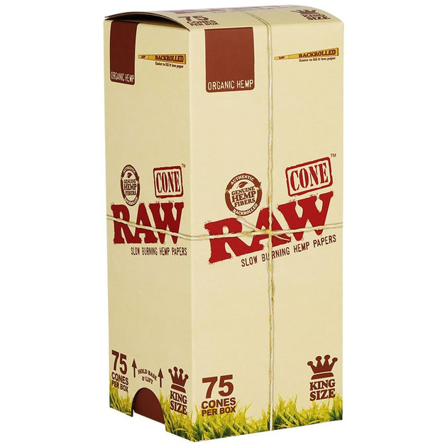 RAW King Size Backrolled Organic Hemp Cones - Glasss Station