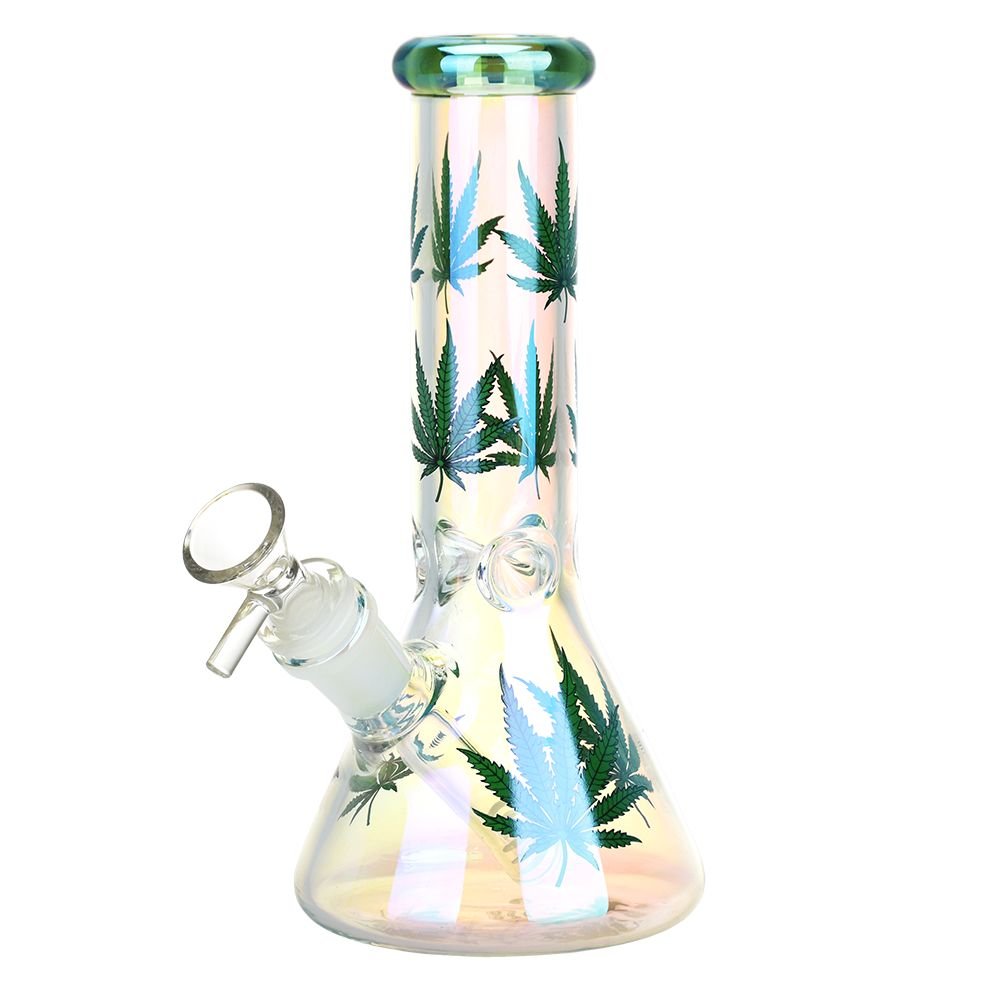 Realistic Hemp Leaf Beaker Bong - Glasss Station