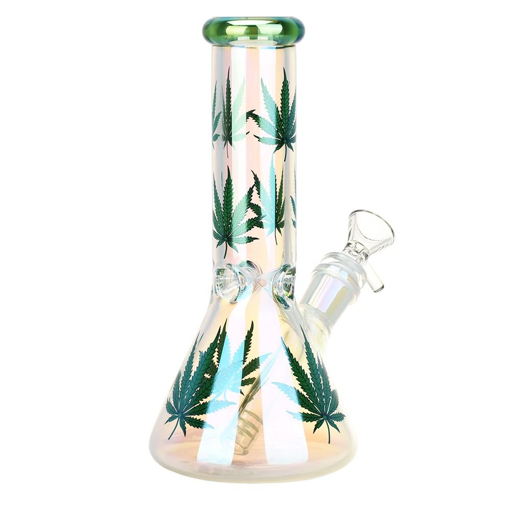 Realistic Hemp Leaf Beaker Bong - Glasss Station