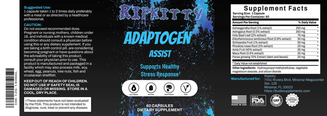 Ripkitty Adaptogen Assist Capsules - Glasss Station