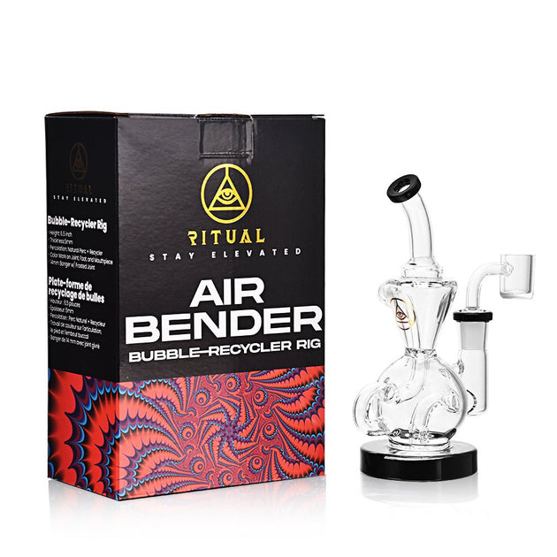 Ritual Smoke Air Bender Bubble-Cycler Rig Black - Glasss Station