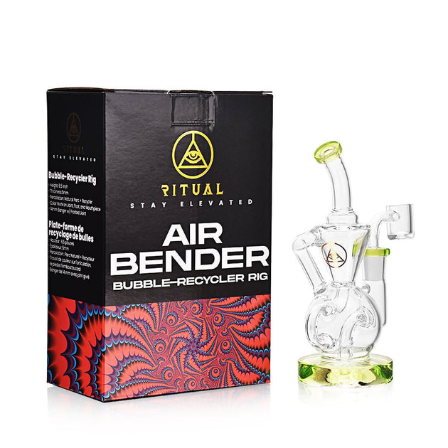 Ritual Smoke Air Bender Bubble-Cycler Rig Lime Green - Glasss Station