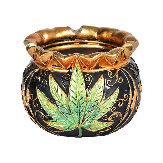 Royal Leaf Cauldron Secret Storage Polyresin Ashtray - Glasss Station
