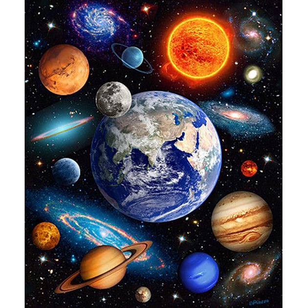 Solar Power Planetary Fleece Blanket - Glasss Station