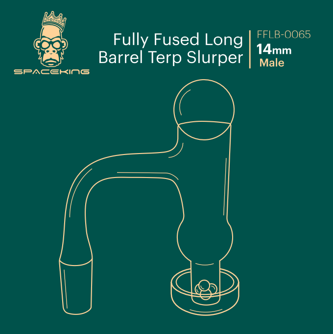 Space King Fully Fused Long Barrel Terp Slurper - Glasss Station