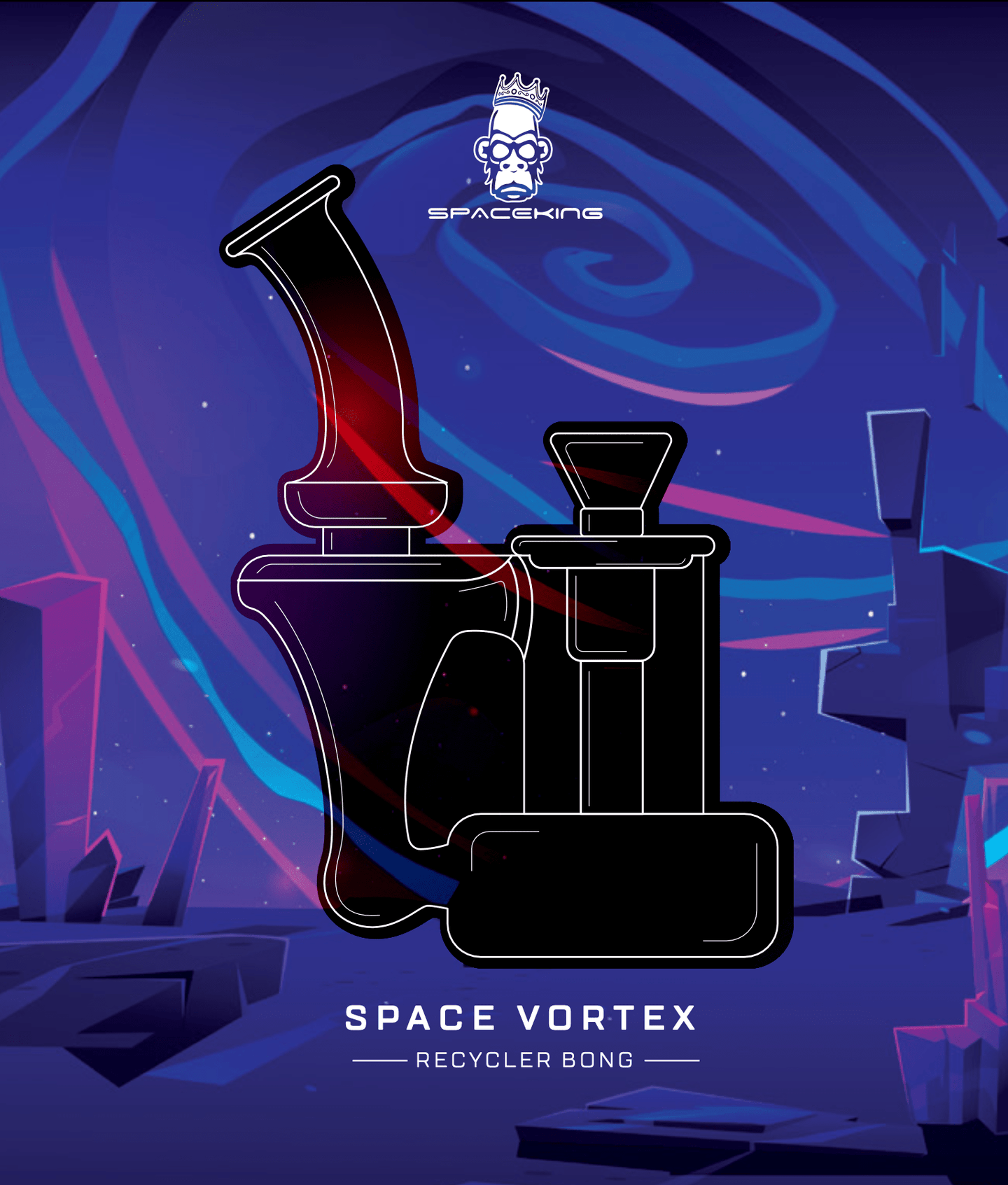 Space King 'Space Vortex' Recycler Bong - Glasss Station