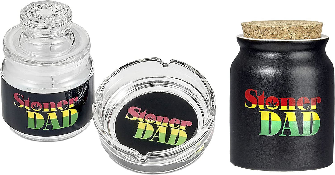 Stoner Dad Ashtray and Stash Jar Set - Glasss Station