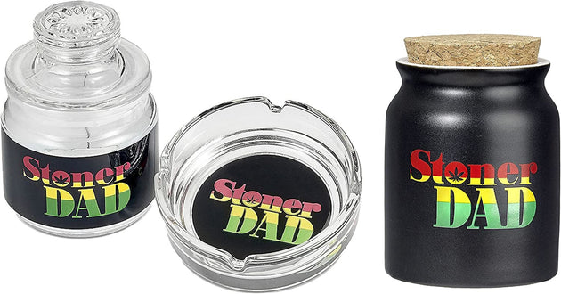 Stoner Dad Ashtray and Stash Jar Set - Glasss Station