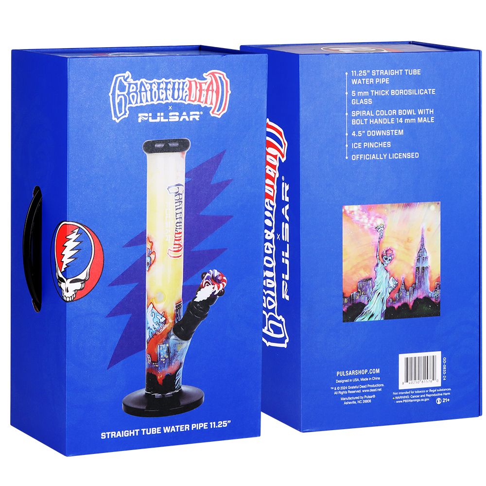 The Grateful Dead x Pulsar Inside Print Straight Tube Bong - Glasss Station