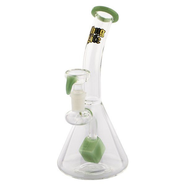 Thug Life 7" Cube Perc Green Water Pipe - Glasss Station