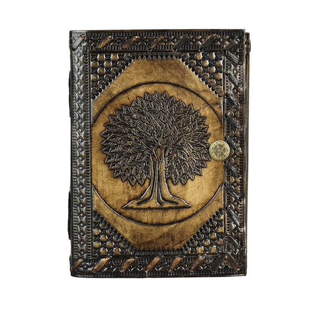 Tree of Life Leather Journal w/ Snap - Glasss Station