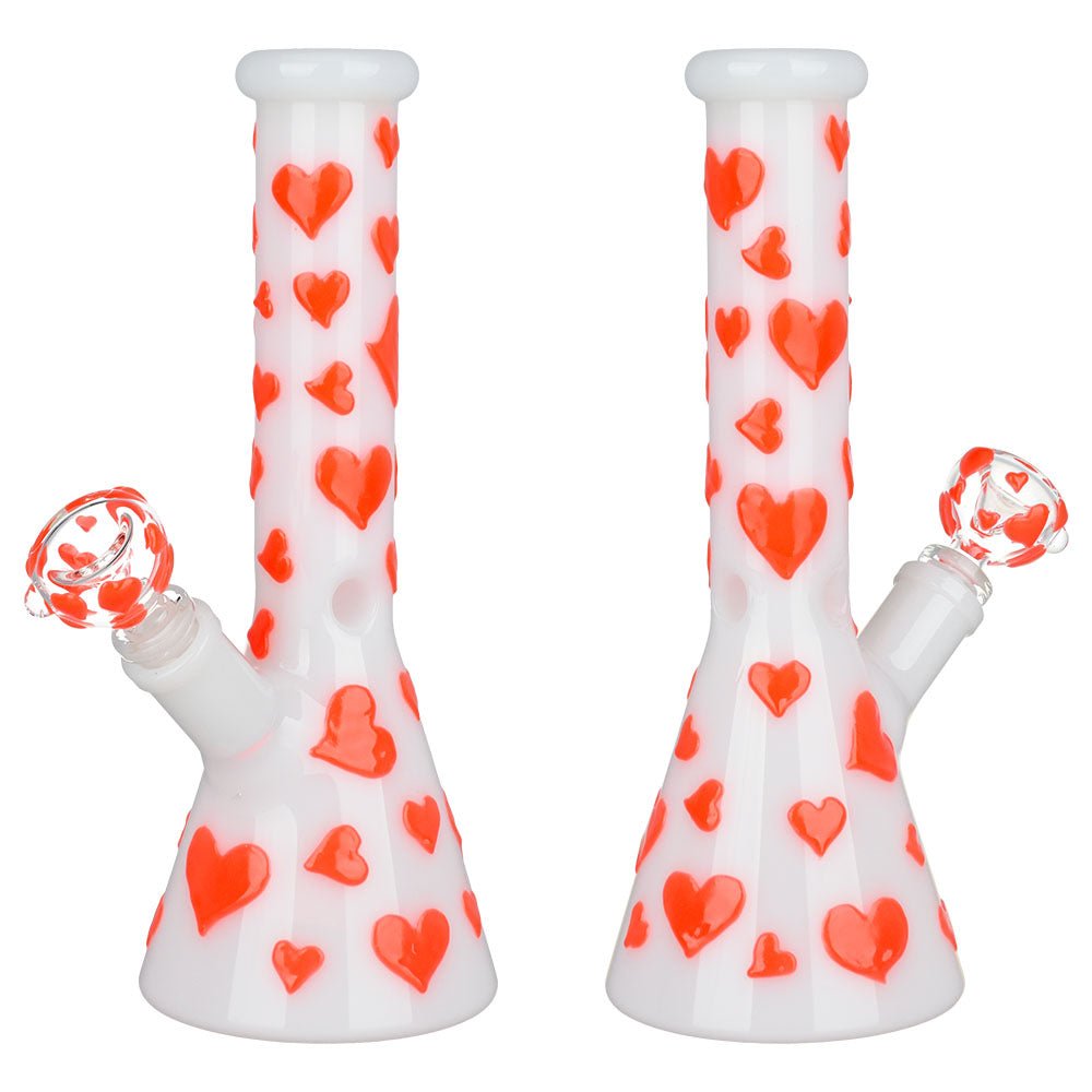 Valentines Day Heart Glow In The Dark Beaker Bong - Glasss Station