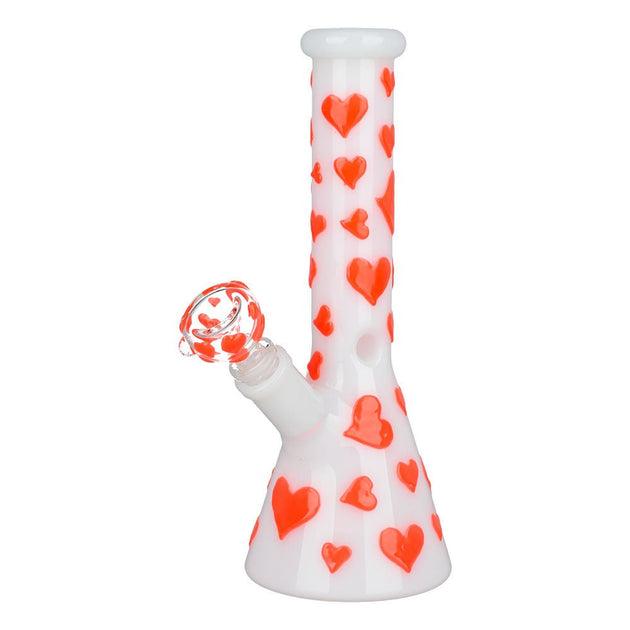 Valentines Day Heart Glow In The Dark Beaker Bong - Glasss Station