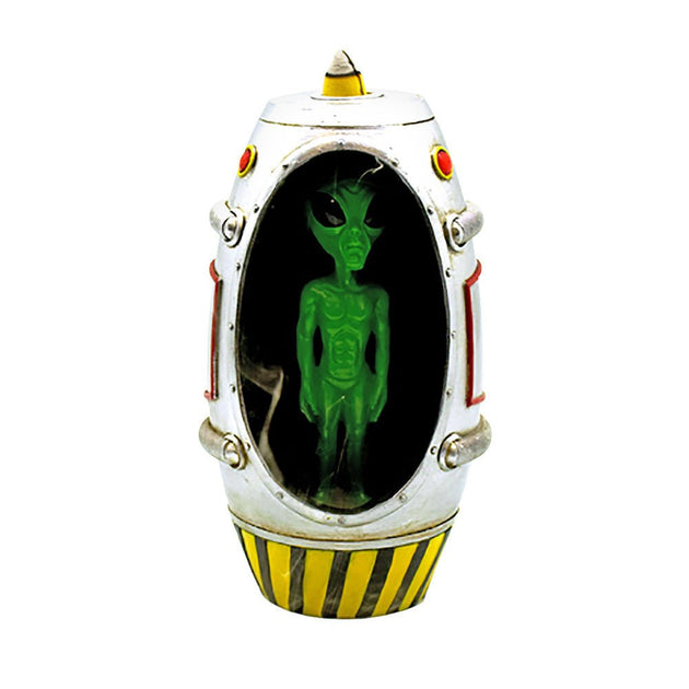 Alien Escape Pod Backflow LED 6.75" Incense Burner - Glasss Station
