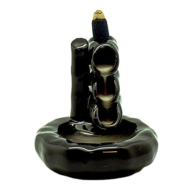Bamboo Logs Ceramic Backflow 4.25" Incense Burner - Glasss Station
