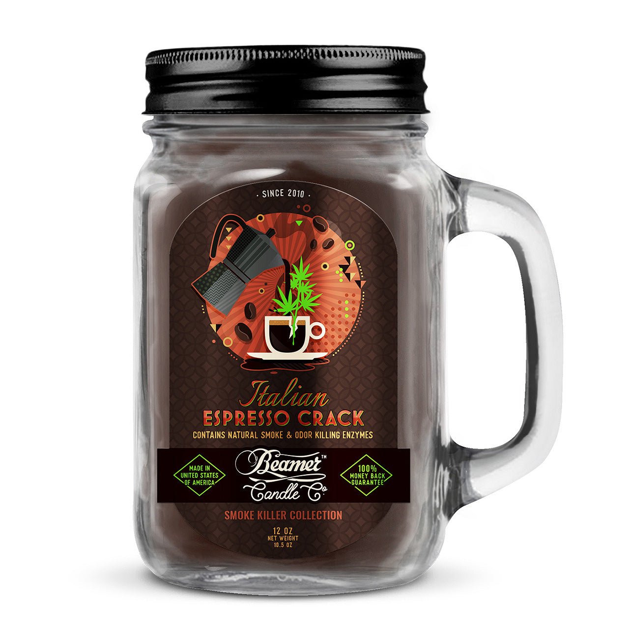 Beamer Candle Co. Italian Espresso Crack Odor Eliminating Candle - Glasss Station