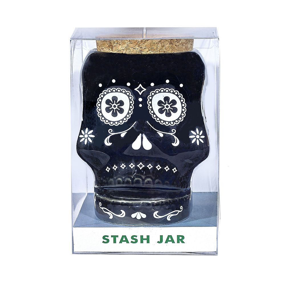 Black Skull Stash Jar - Glasss Station