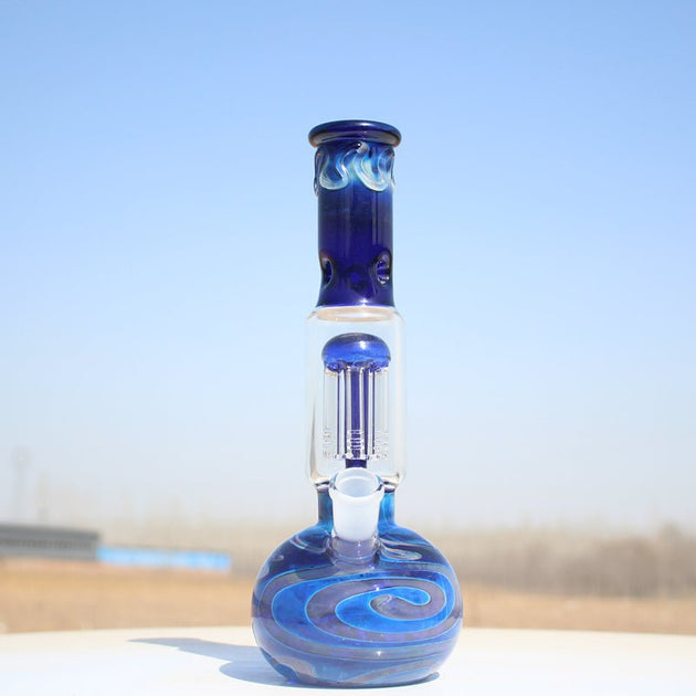 Blue Buddha Glass 10.5" Water Pipe w/ Coil Perc - Glasss Station