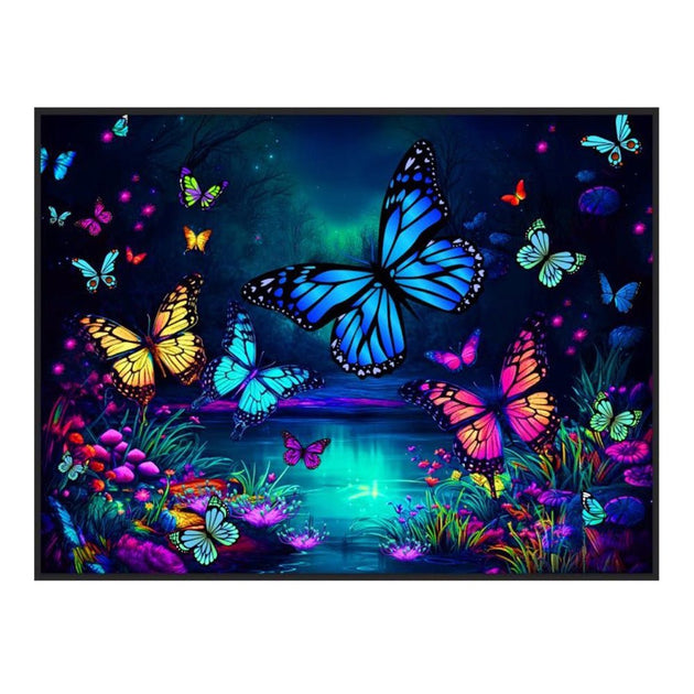 Butterfly World Black Light Tapestry - Glasss Station