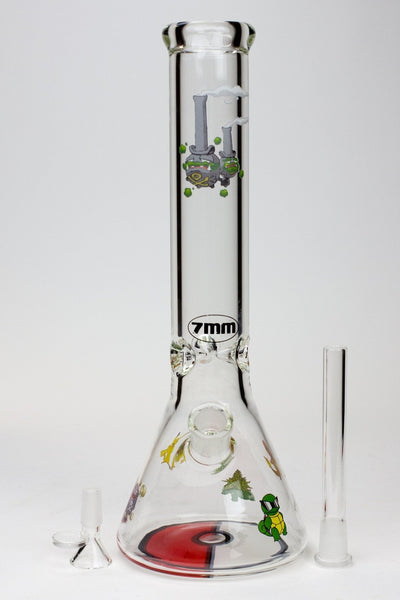 Cartoon 13.5" 7mm Glass Beaker Bong - Glasss Station