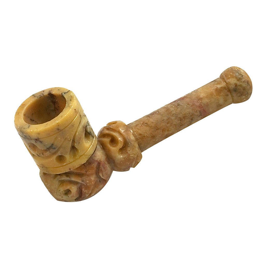 Carved Marble Stone 3" Pipe - Glasss Station