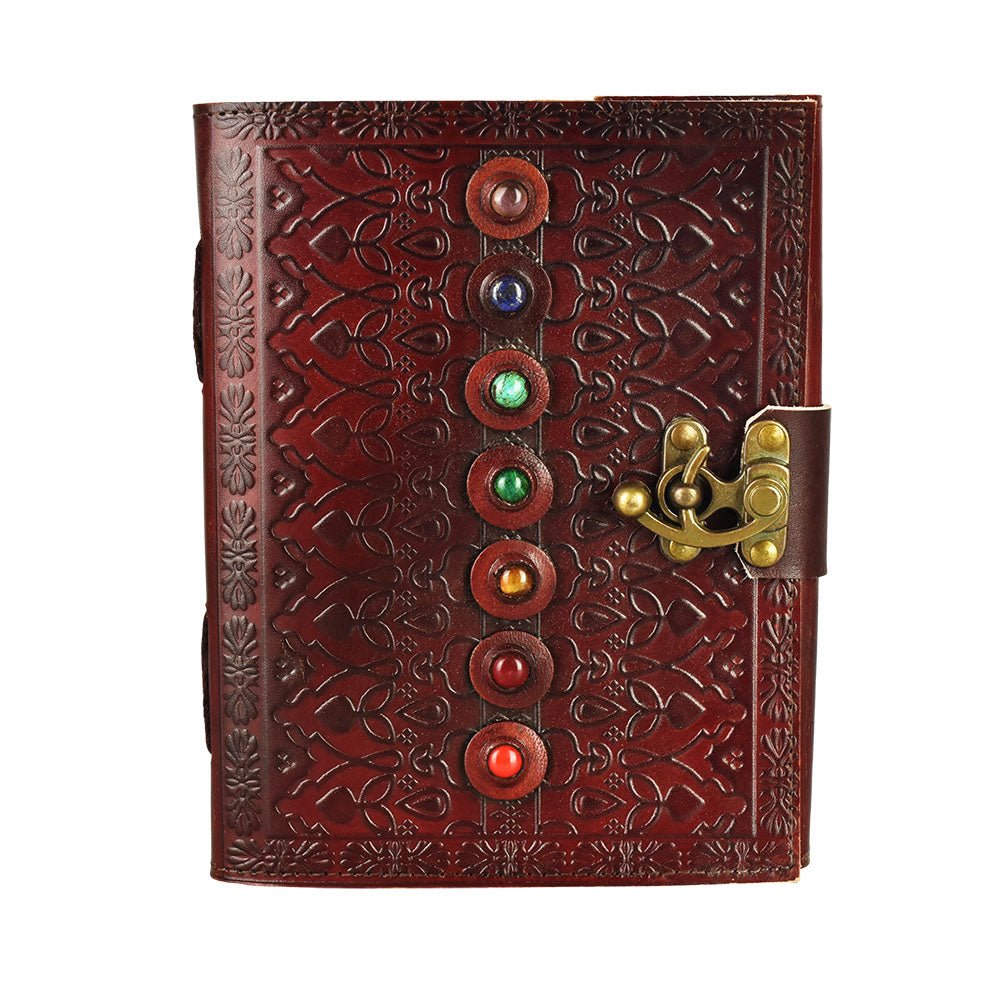 Chakra Stones Leather Journal - Glasss Station