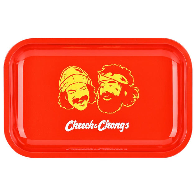 Cheech & Chong x Pulsar Red Faces Metal Rolling Tray - Glasss Station
