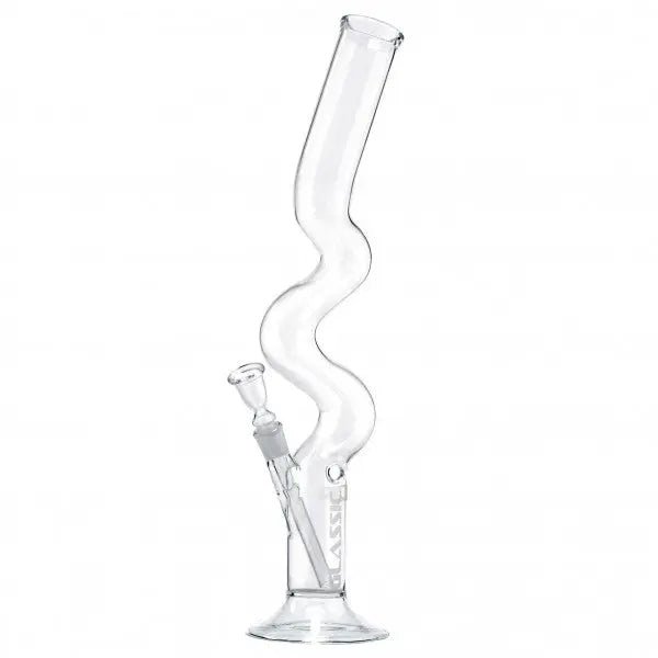 Classic Zig Zag Colored Glass Water Pipe Bong - Glasss Station