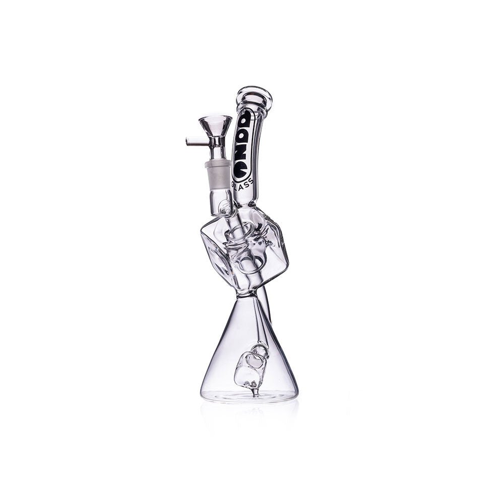 Daze Glass - 10" Recycler Style Cube Perc Glass Water Pipe - Glasss Station