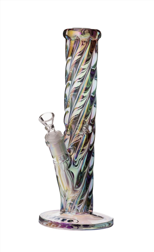 Daze Glass 12" Iridescent Rainbow Spiral Tube Bong - Glasss Station