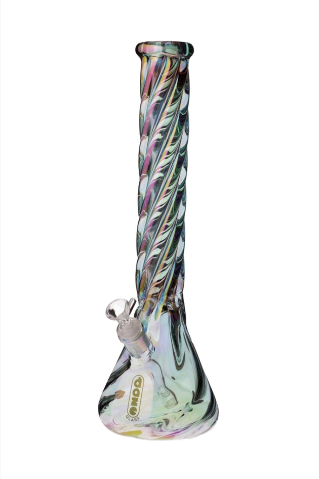 Daze Glass 16" Iridescent Spiral Beaker Bong - Glasss Station